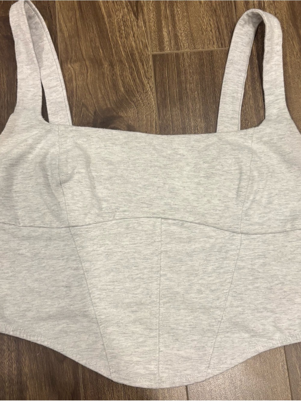 Garage Light Gray Bustier Crop Tank Top